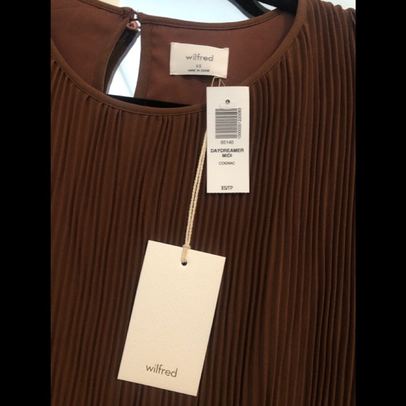 NWT Wilfred Daydreamer Midi Dress in Cognac - Picture 3 of 3